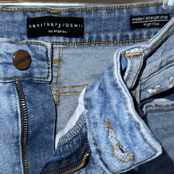 Sanctuary/Denim Modern Straight Raw Crop High Rise with Embroidered Dais… - Picture 8 of 9